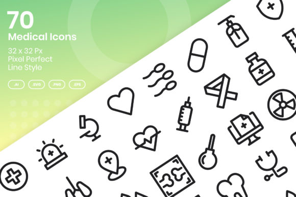 70 Medical Icons: Graphics for Crafters