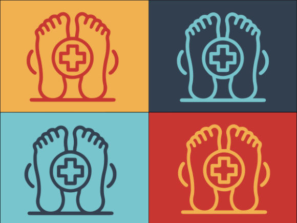 Foot Medical Help: Graphics for Modern Logos