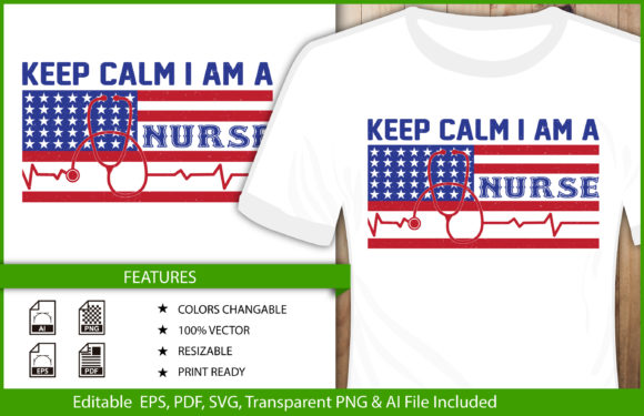 Keep Calm Nurse Graphics for T-Shirt Designs