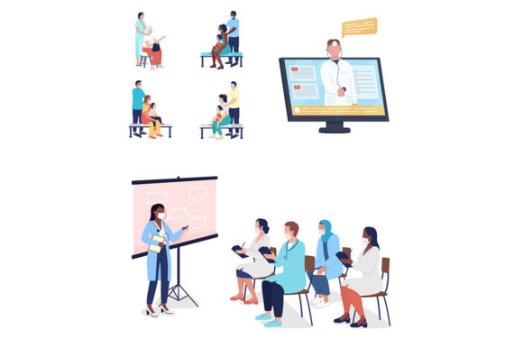 Medical Consultation Vector Characters: Graphics and Illustrations
