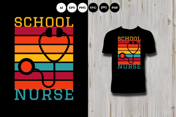School Nurse Vintage T Shirt Graphics & Designs