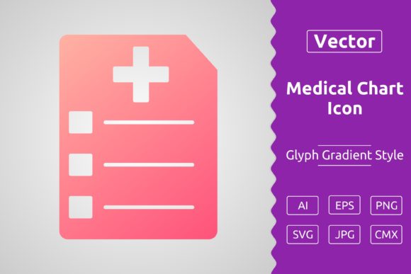 Vector Medical Chart Gradient Icon: Graphics & Icons